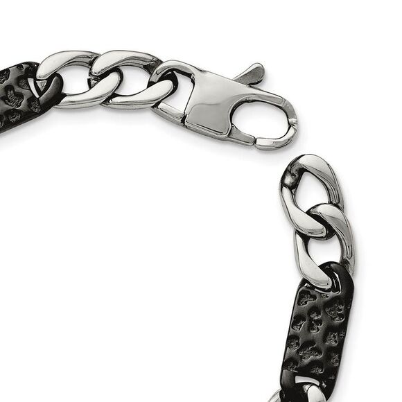 Men's 9mm Stainless Steel Two Tone Link Chain Necklace, 24 Inch - Picture 3 of 8